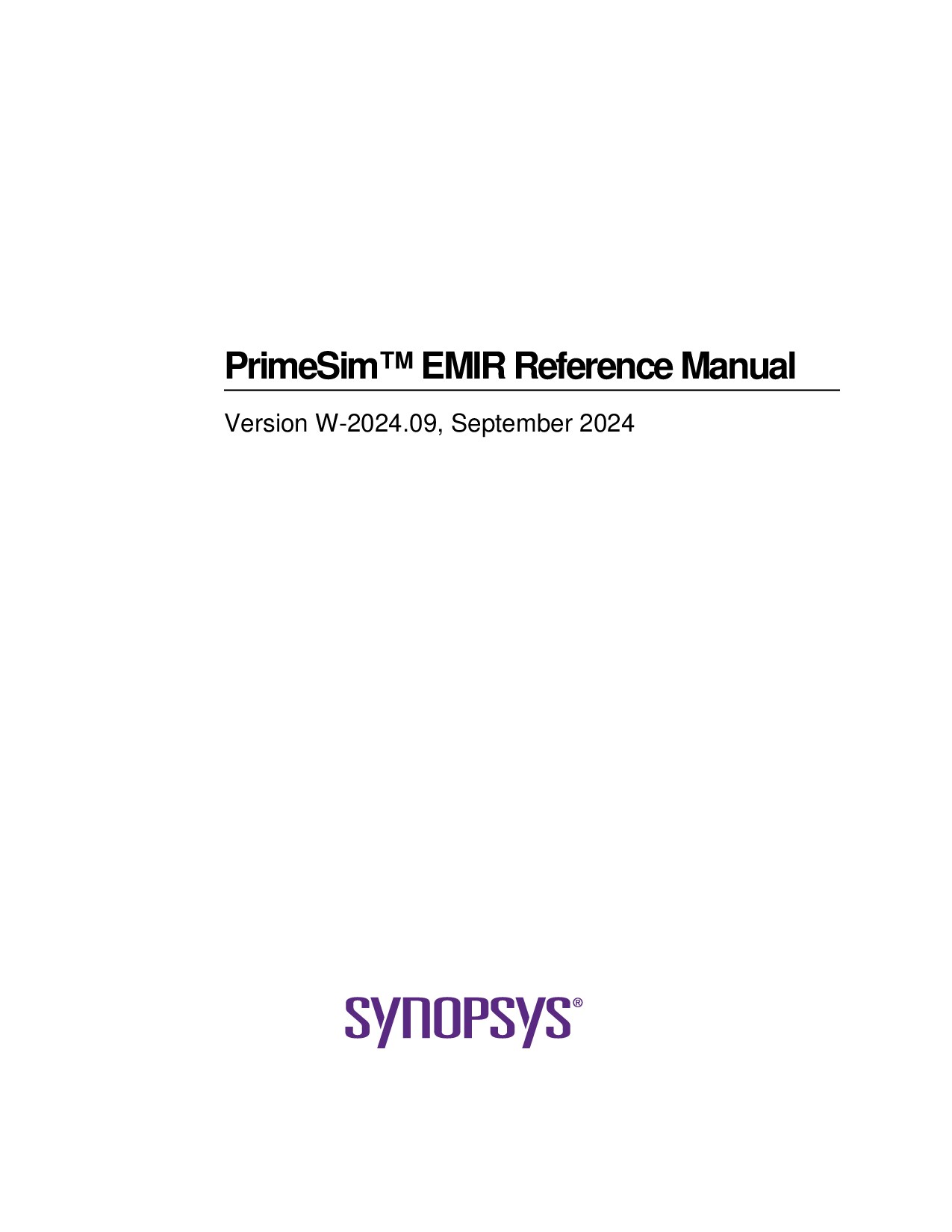 理工书库 lilin | PrimeSim EMIR Reference Manual